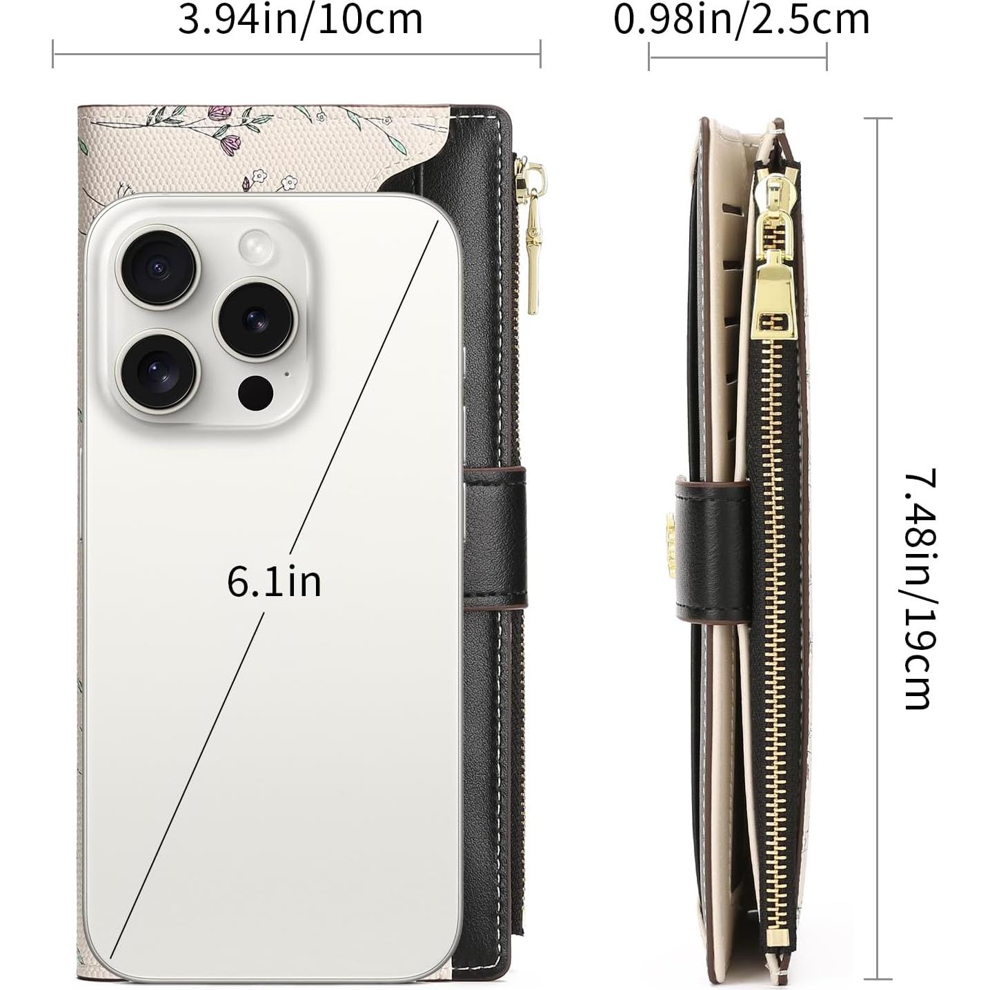 Cartera Slim GAEKEAO para Mujeres Bloqueo RFID Floral Cuero Vegano