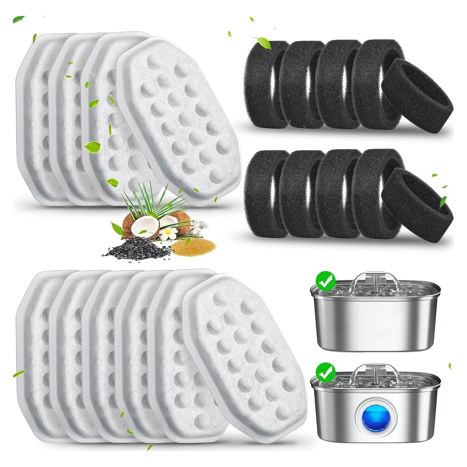 20 Filtros de Agua para Gatos Eyehoce + 10 Esponjas