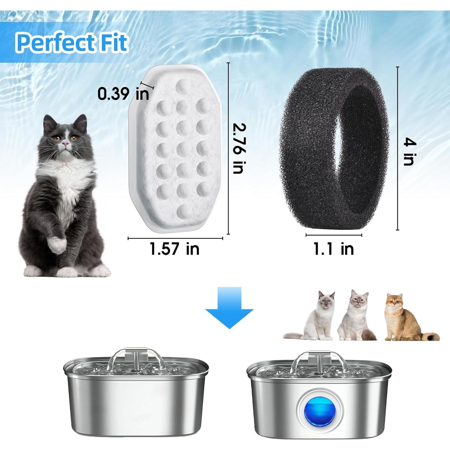 20 Filtros de Agua para Gatos Eyehoce + 10 Esponjas