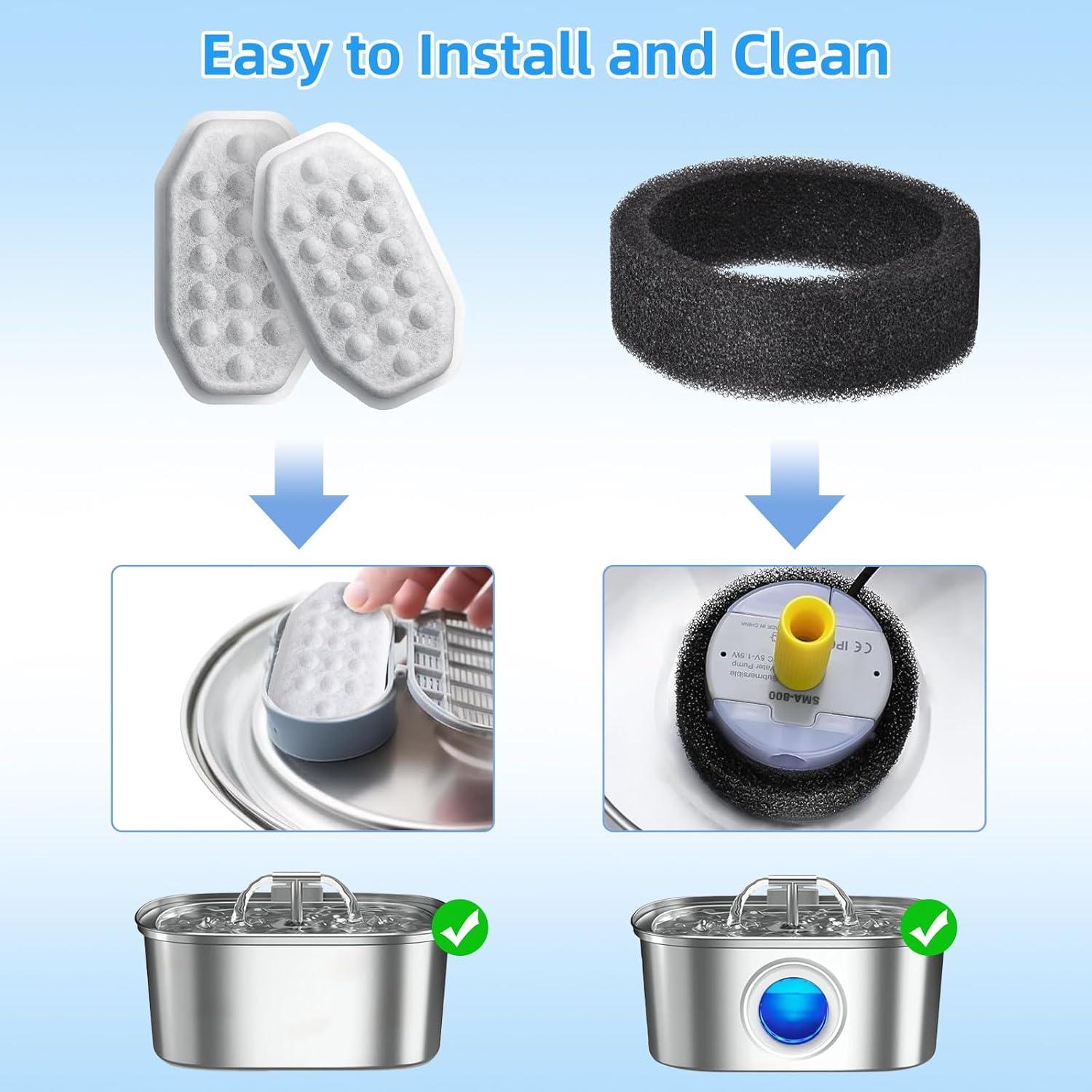 20 Filtros de Agua para Gatos Eyehoce + 10 Esponjas