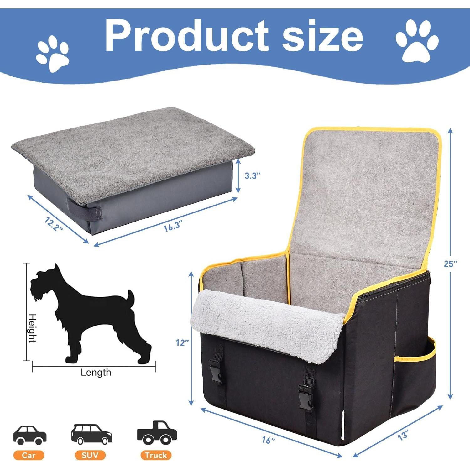 Asiento de Coche para Perros JESPET Elevador Portátil 40.64x33.02cm