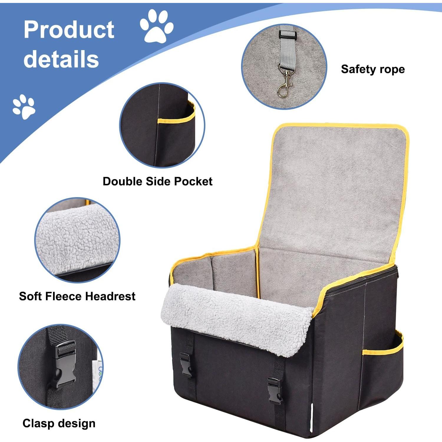 Asiento de Coche para Perros JESPET Elevador Portátil 40.64x33.02cm