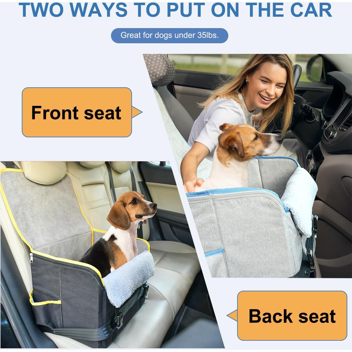 Asiento de Coche para Perros JESPET Elevador Portátil 40.64x33.02cm