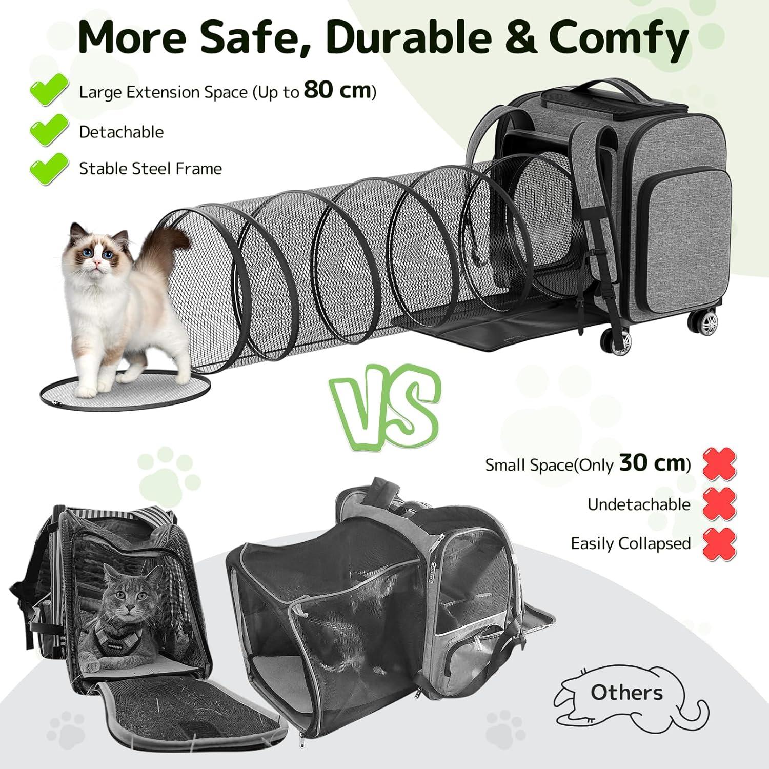 Transportín para Gatos y Perros Pequeños Pawtners Gris