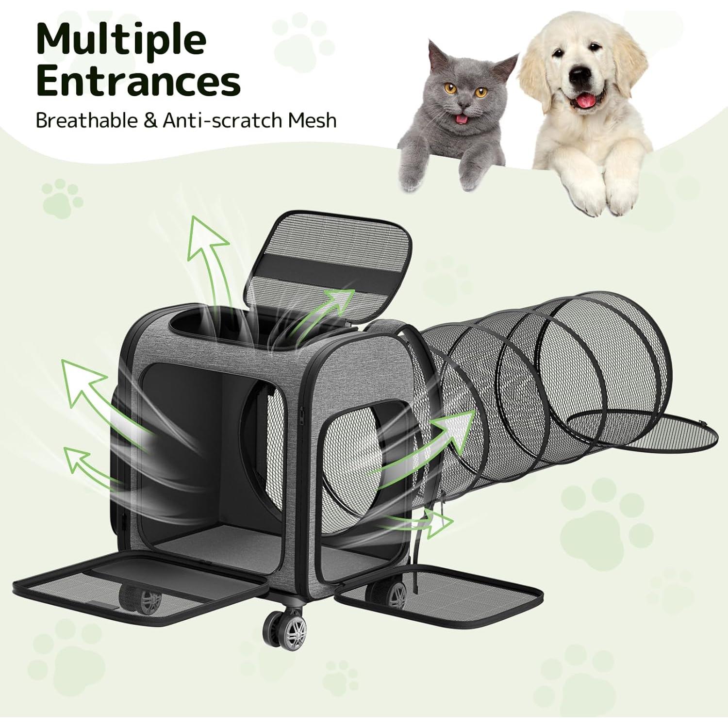 Transportín para Gatos y Perros Pequeños Pawtners Gris