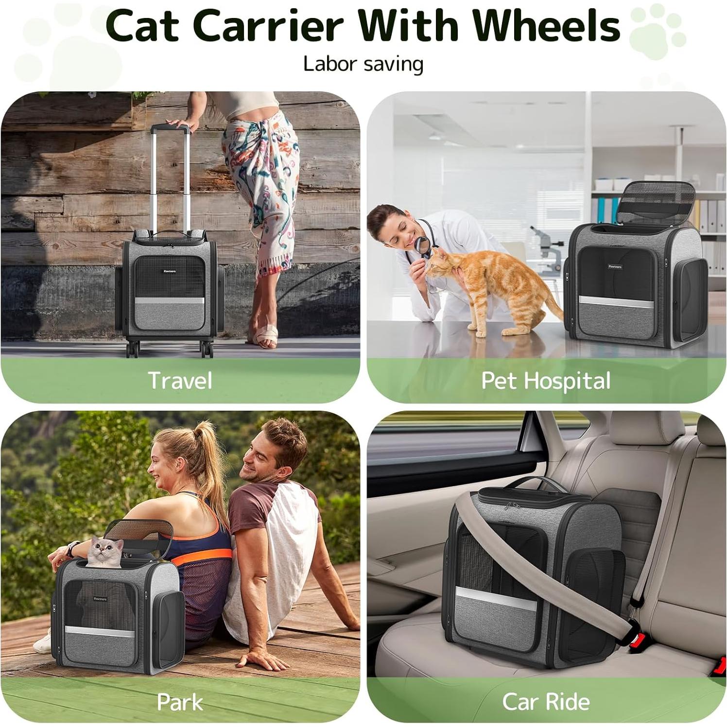 Transportín para Gatos y Perros Pequeños Pawtners Gris