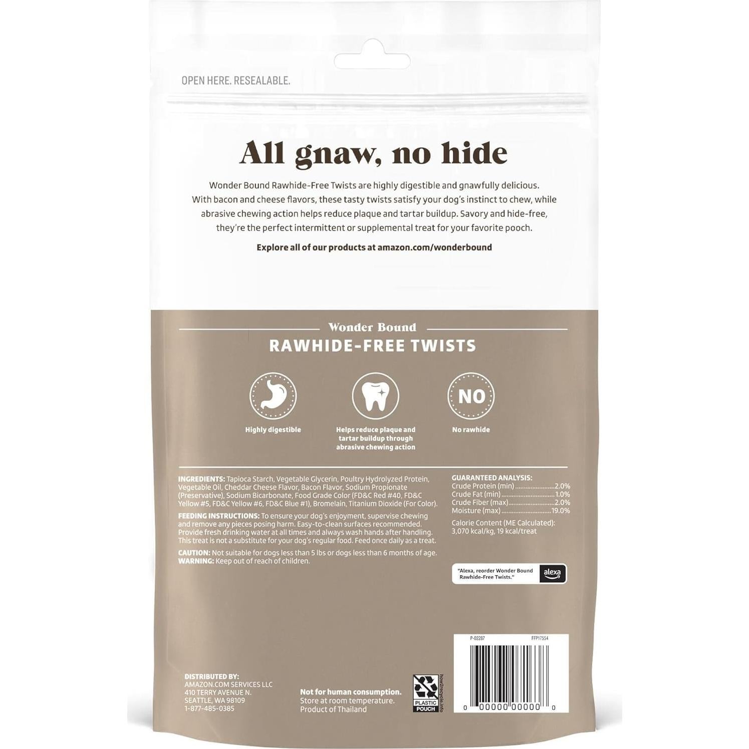 Palitos de Perro Wonder Bound Sabor Tocino y Queso 55 Unidades