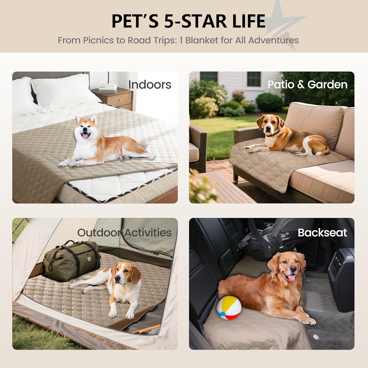 Manta Impermeable para Mascotas gogobunny 76x76 cm Beige Oscuro