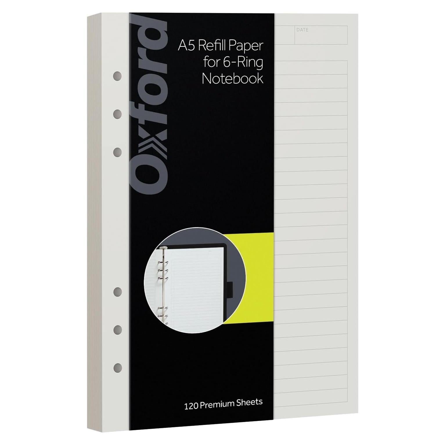 Papel de Repuesto A5 Oxford 120 Hojas Rayado Marfil