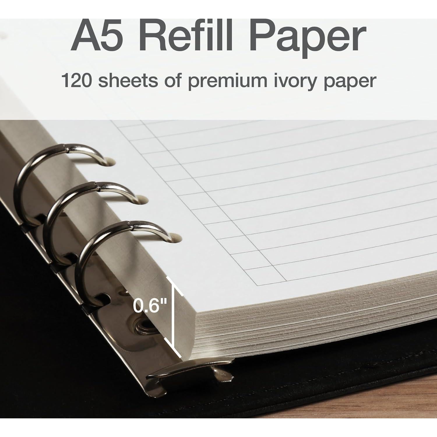 Papel de Repuesto A5 Oxford 120 Hojas Rayado Marfil