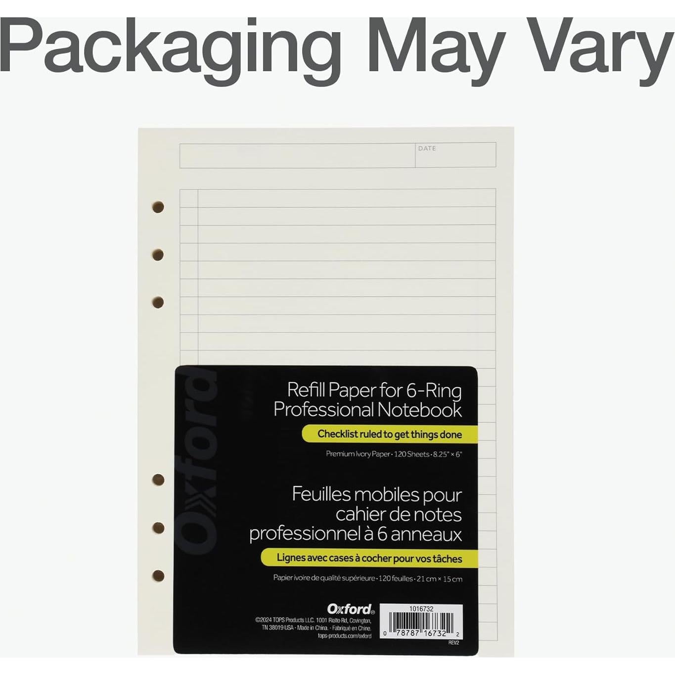 Papel de Repuesto A5 Oxford 120 Hojas Rayado Marfil