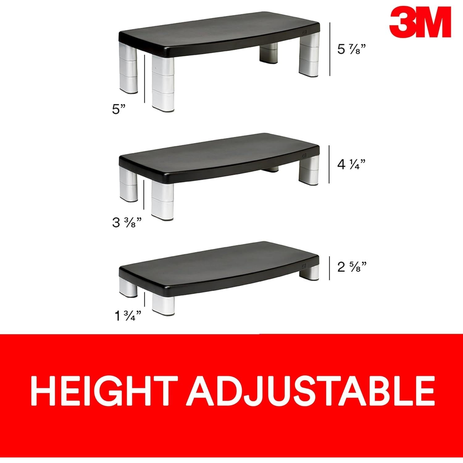 Soporte de Monitor Ajustable 3M MS90B - Extra Ancho 40.64 cm