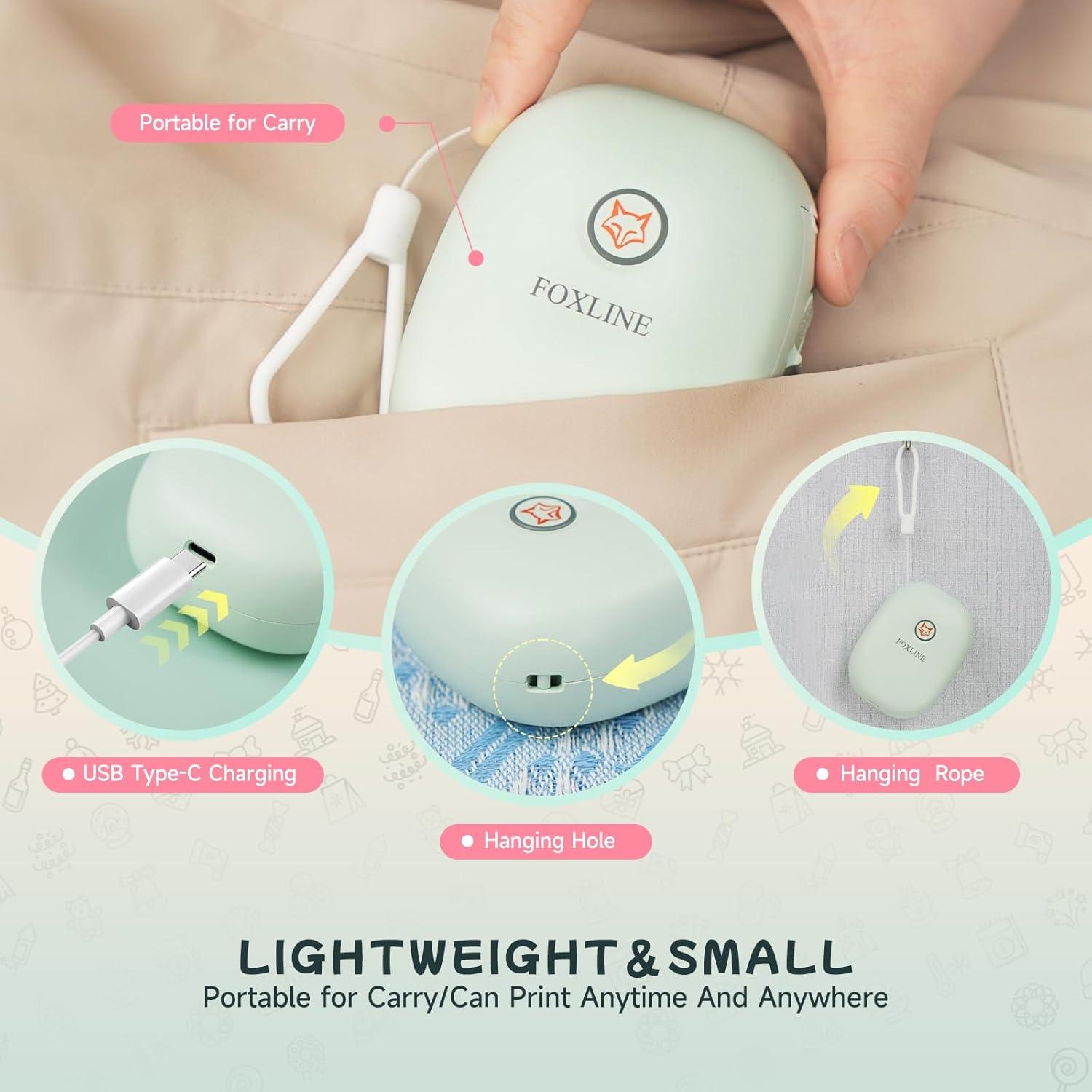 Impresora de Etiquetas FOXLINE F10 Bluetooth Verde Portátil