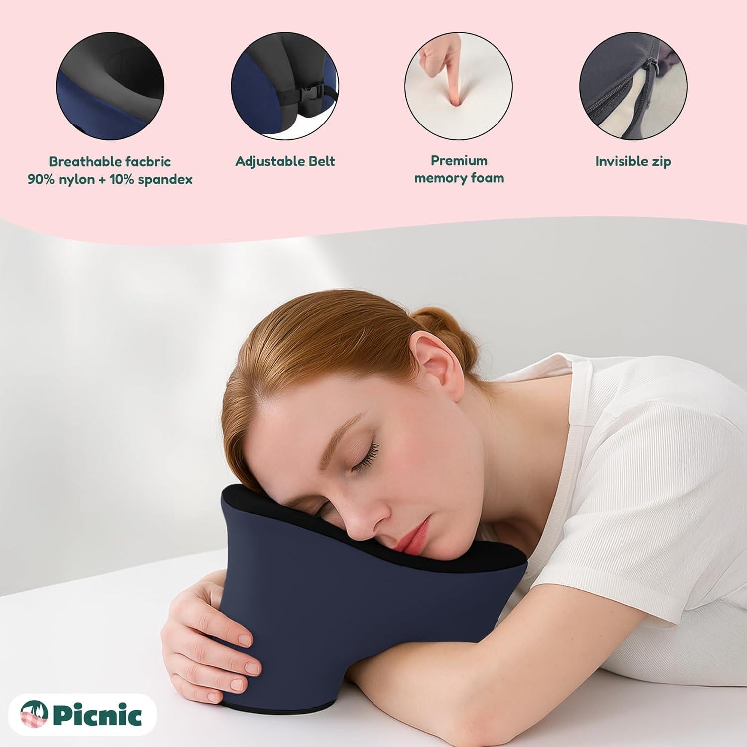Almohada de Cuello Ergonómica Picnic | Espuma de Memoria 32x26 cm