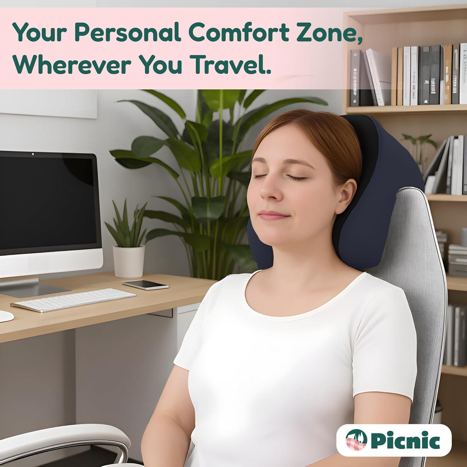 Almohada de Cuello Ergonómica Picnic | Espuma de Memoria 32x26 cm