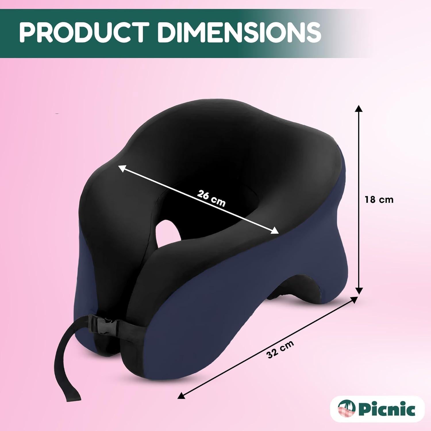 Almohada de Cuello Ergonómica Picnic | Espuma de Memoria 32x26 cm