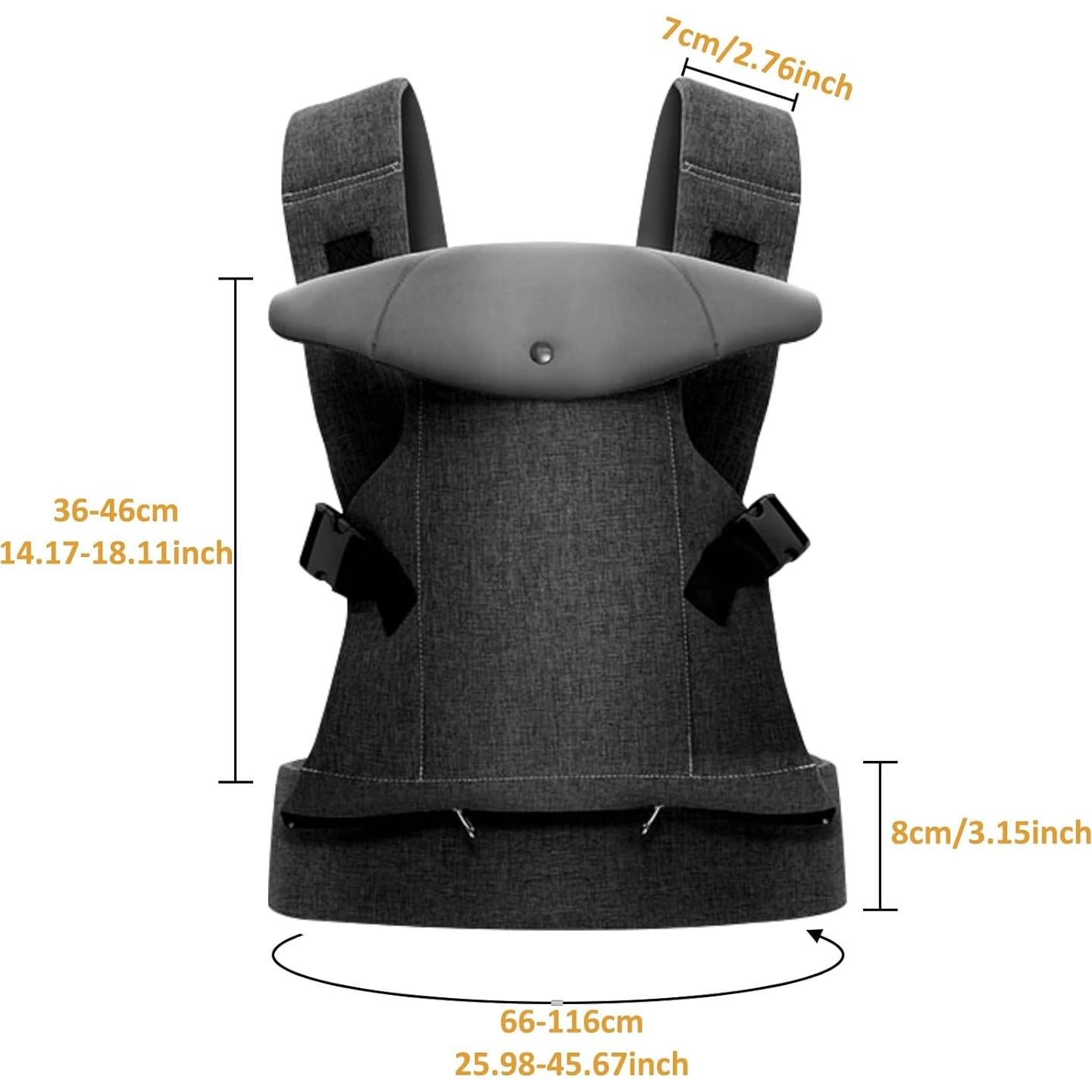 Portabebés Ergonómico Ajustable 4-en-1 con Toalla Saliva Negro