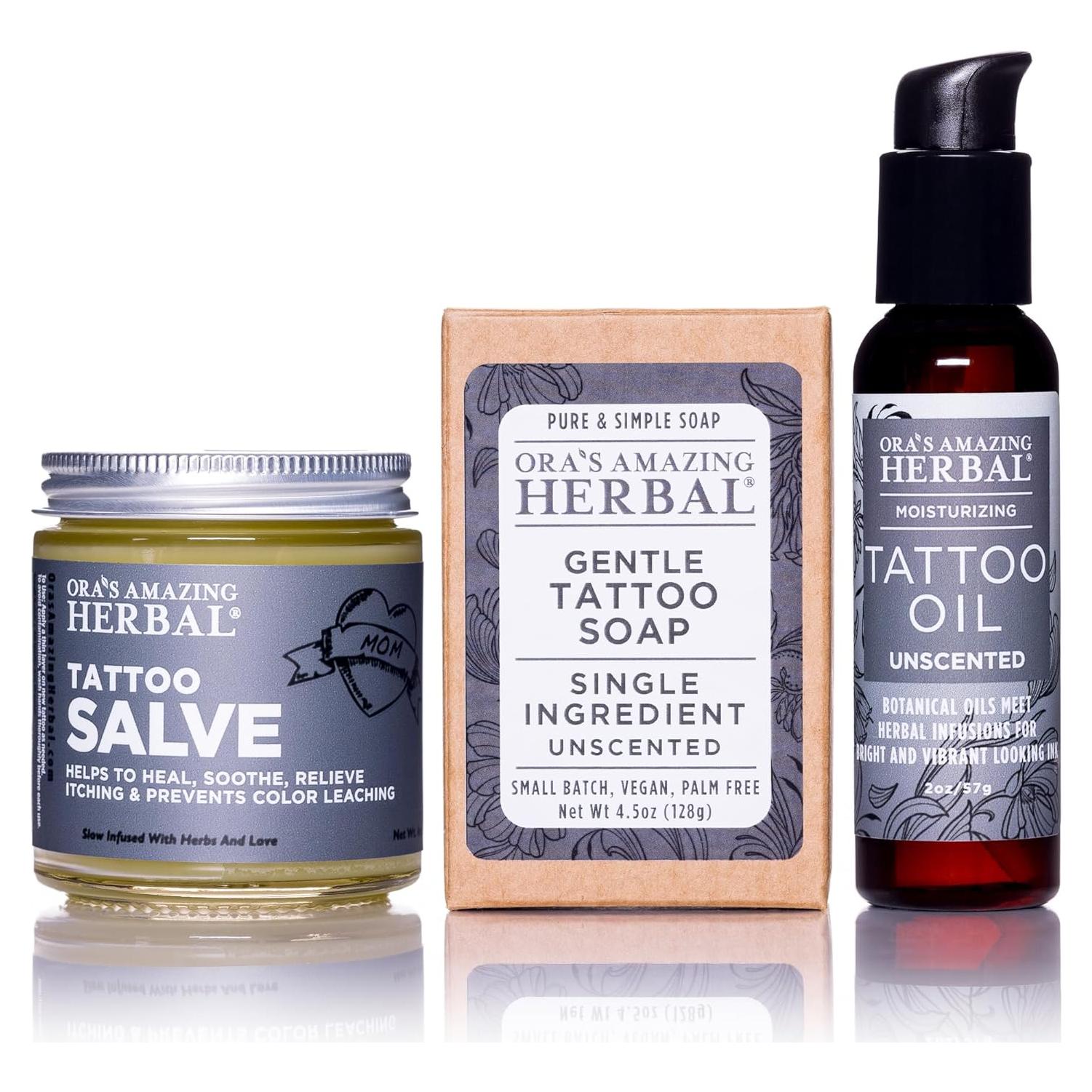 Set Cuidado Posterior Tatuajes Increíble Herbal de Ora - Natural