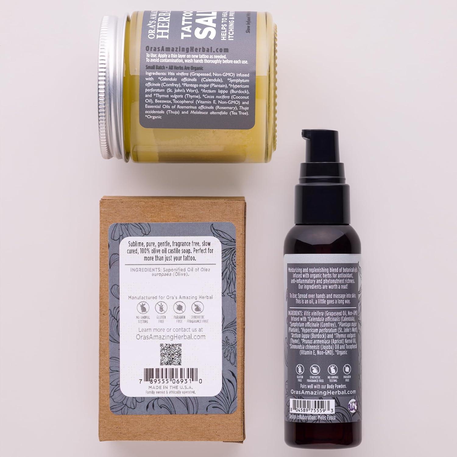 Set Cuidado Posterior Tatuajes Increíble Herbal de Ora - Natural