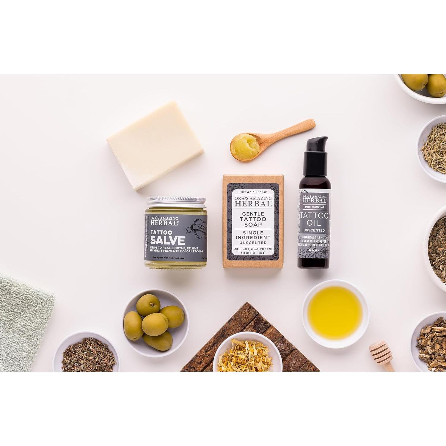 Set Cuidado Posterior Tatuajes Increíble Herbal de Ora - Natural