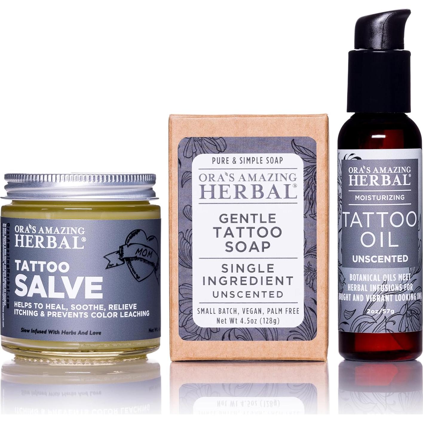 Set Cuidado Posterior Tatuajes Increíble Herbal de Ora - Natural