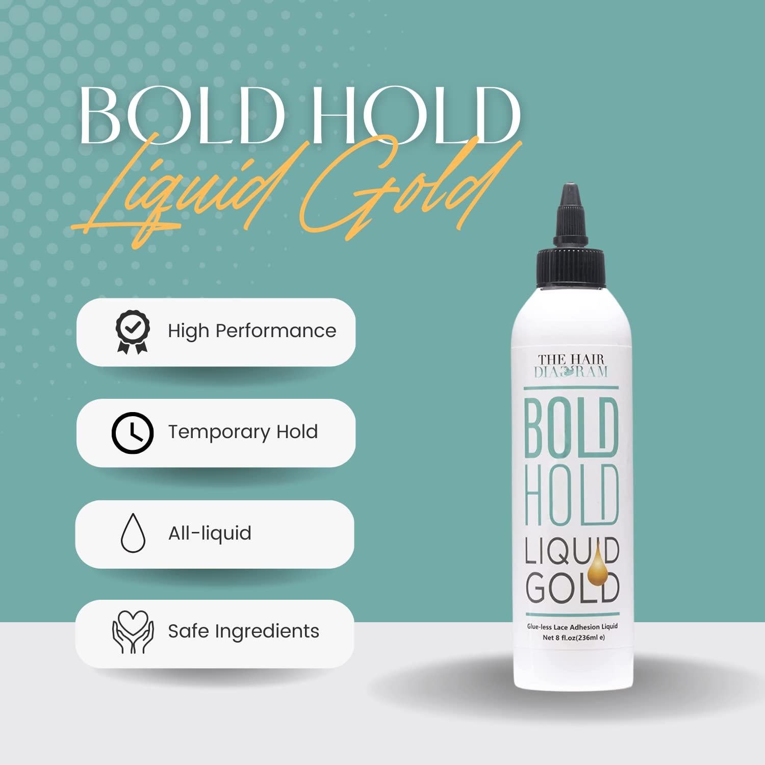 Gel de Encaje Sin Adhesivo Liquid Gold 118.3 ml - El Diagrama del Cabello