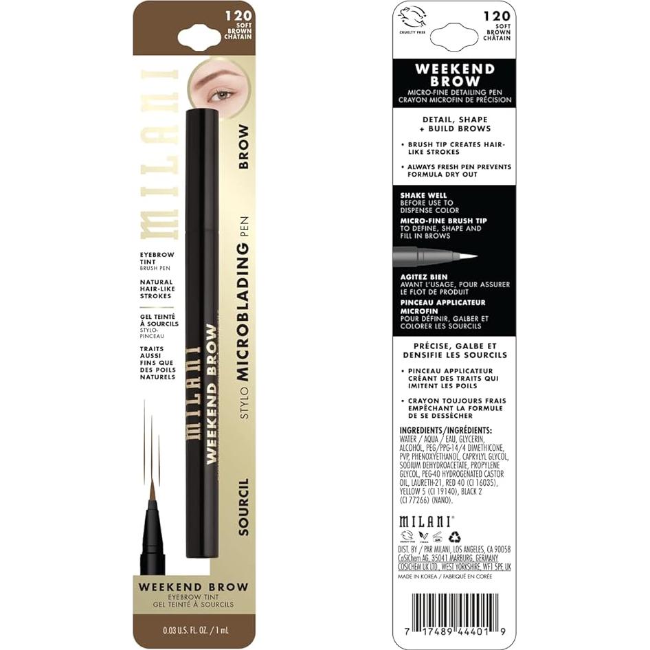 Tinte de Cejas Milani Weekend 120 Marrón Suave Vegano