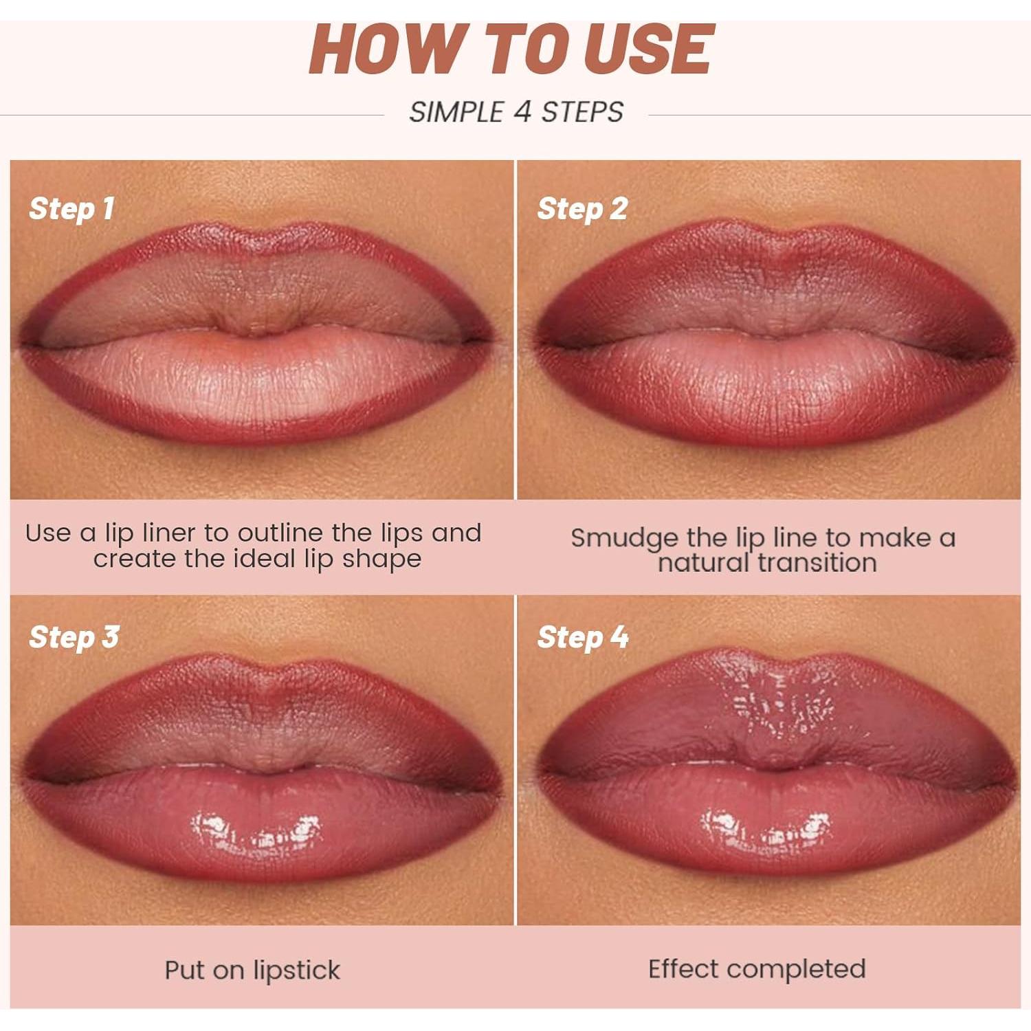 Combo de 2 Piezas de Pintalabios y Lápiz de Labios Pudaier