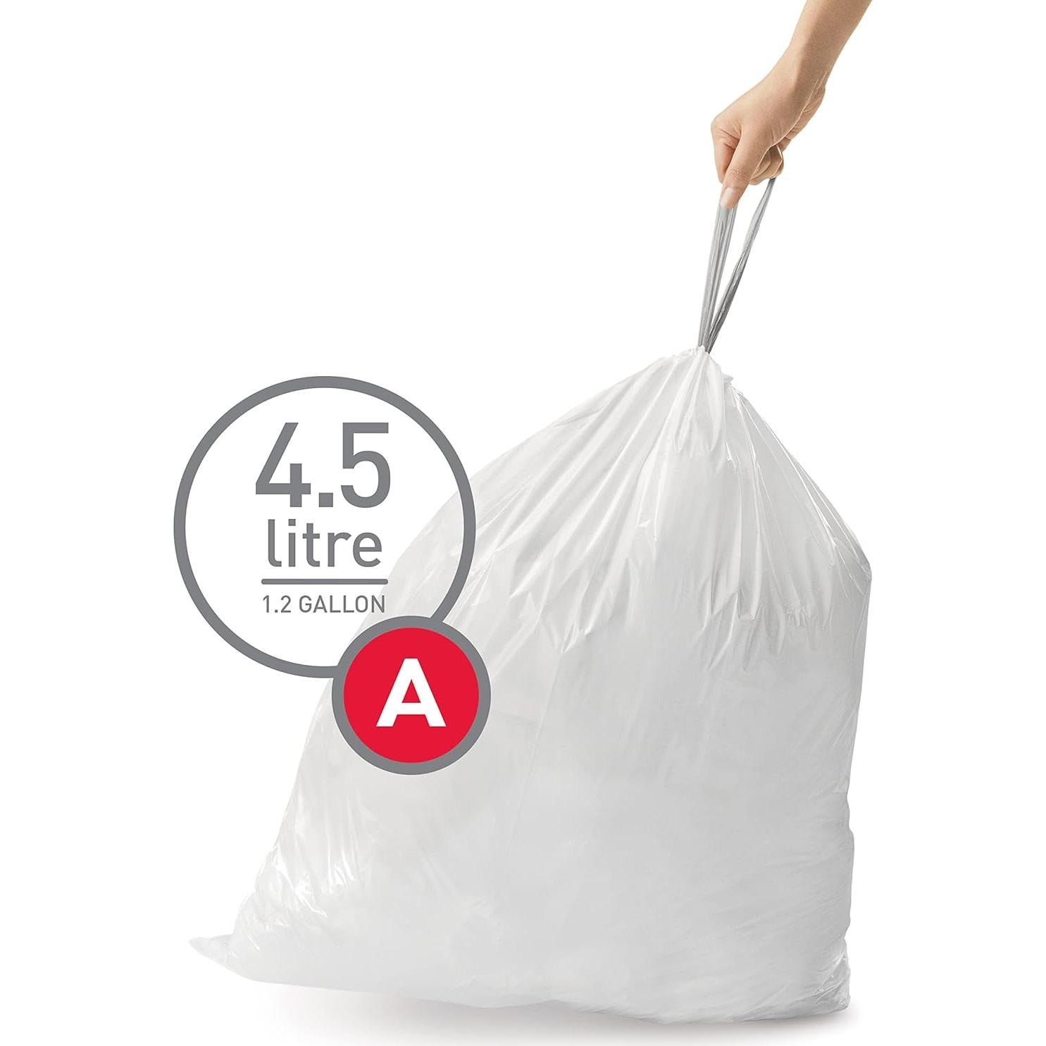 Forros de Basura Ajustados simplehuman Código A 90 Contador 4.5L
