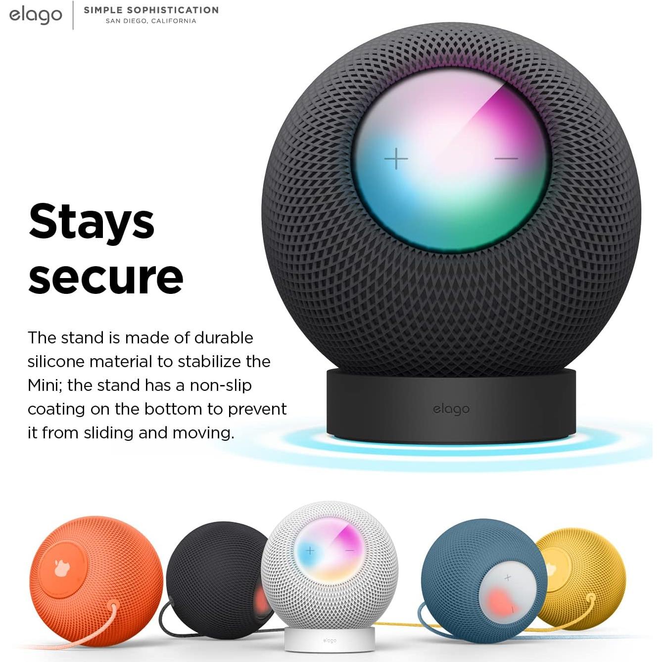 Soporte elago para HomePod Mini - Silicona Antideslizante Negro