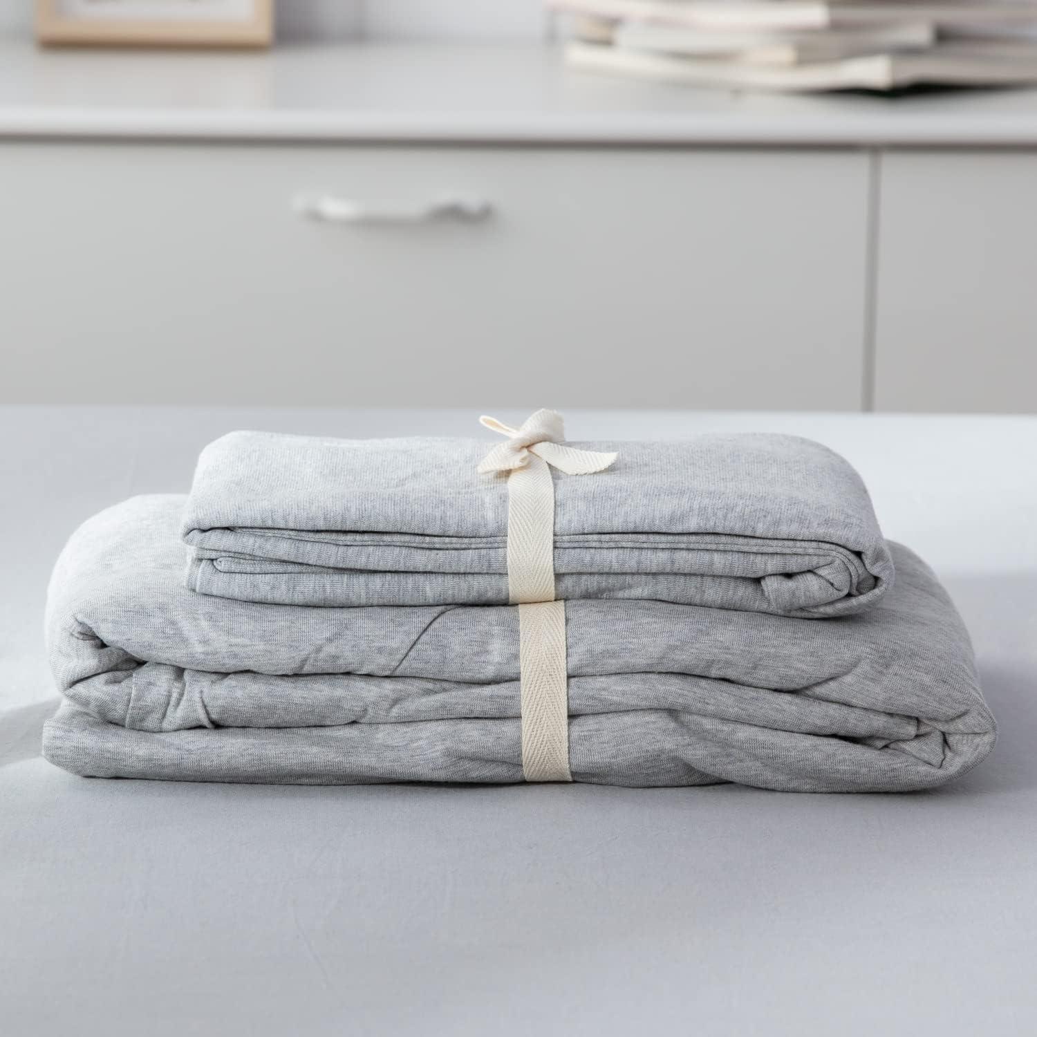 Sábana Ajustable Reina LIFETOWN Algodón Jersey 1 Sábana + 2 Fundas