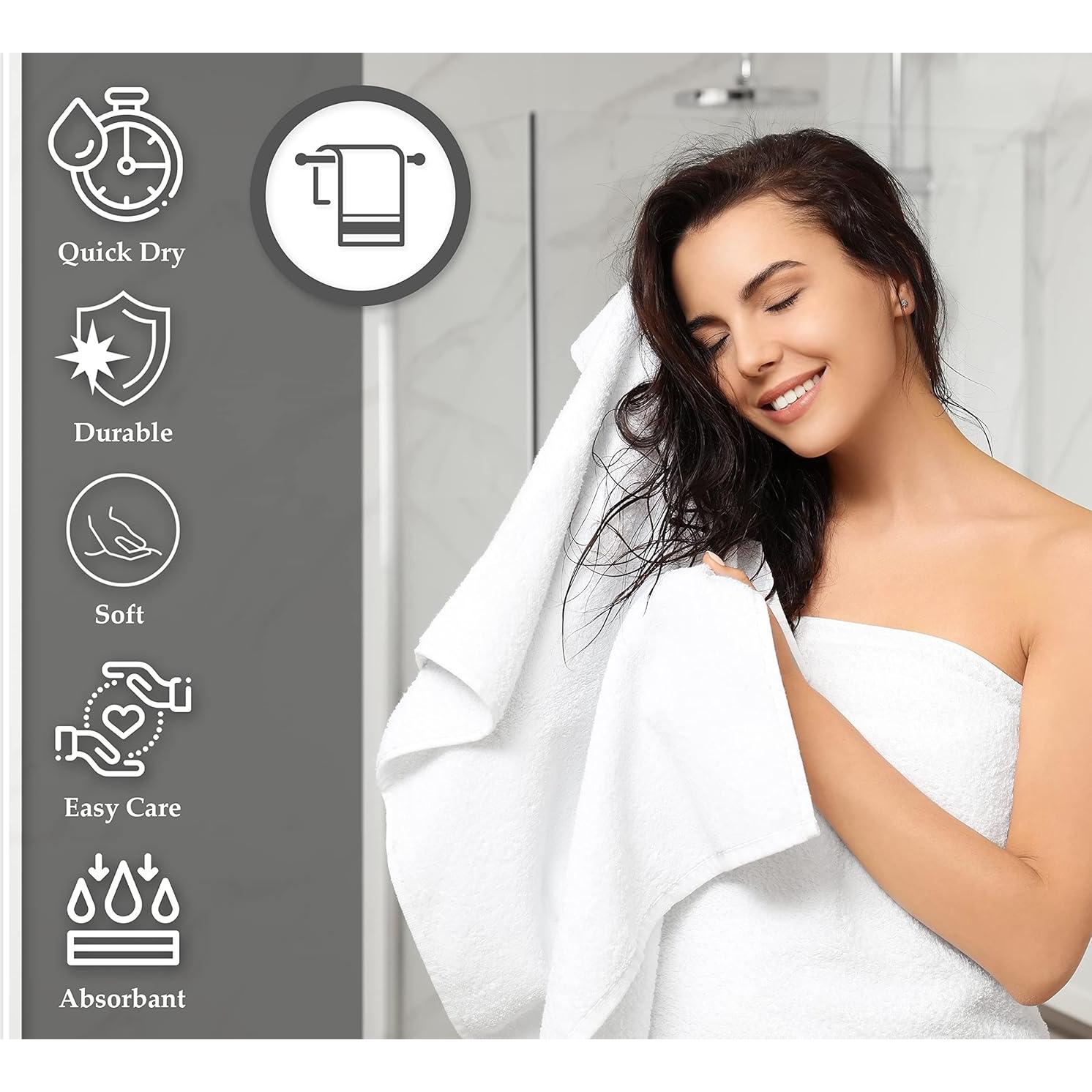 Toallas de Baño Blancas TEXTILES DE ORO 12 Pcs 61x127 cm