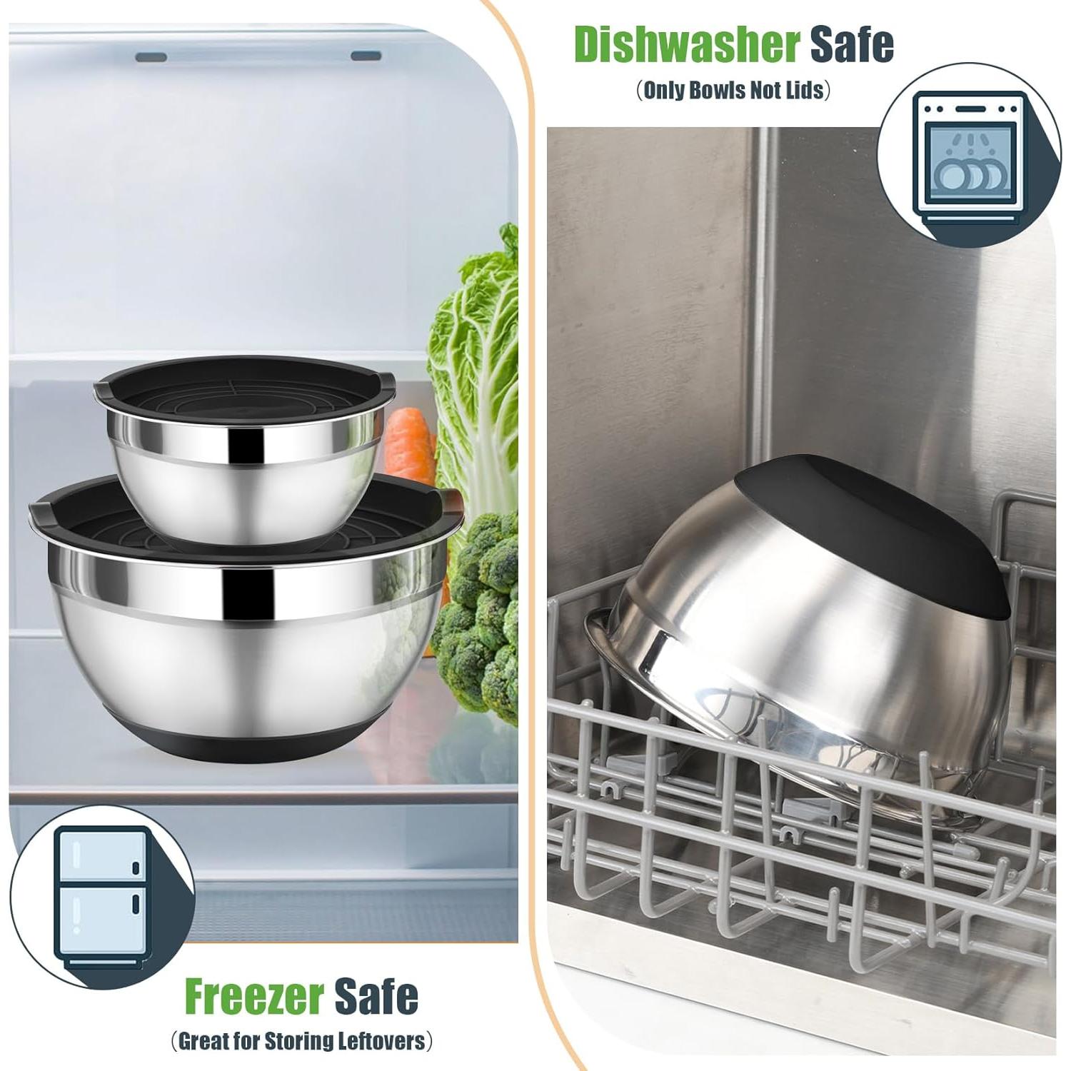 Juego de Tazones Mezcladores P&P CHEF 5 Piezas Acero Inoxidable