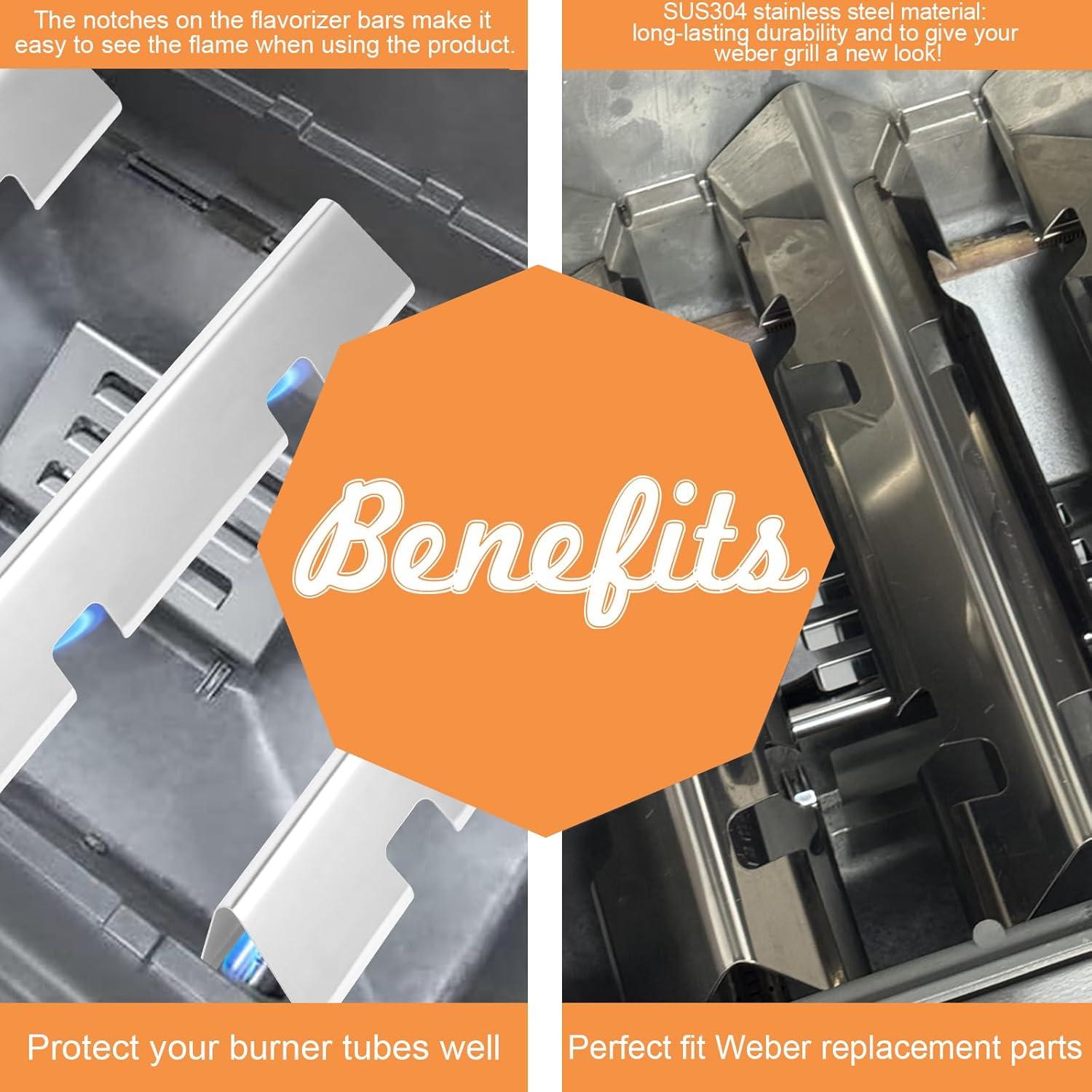 Barras Flavorizer Acero Inoxidable PETKAO para Weber Spirit II 38.86 cm