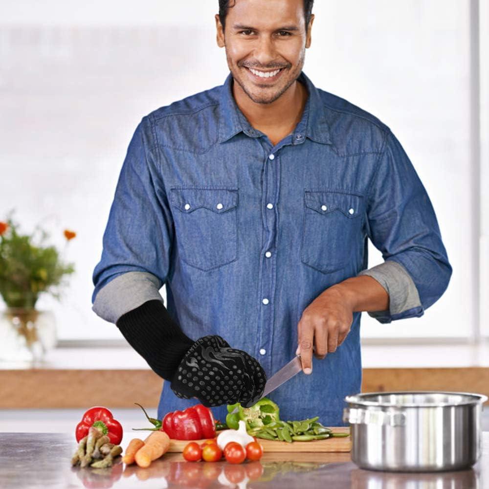 Guantes BBQ Comsmart Negros Resistentes al Calor 800°C