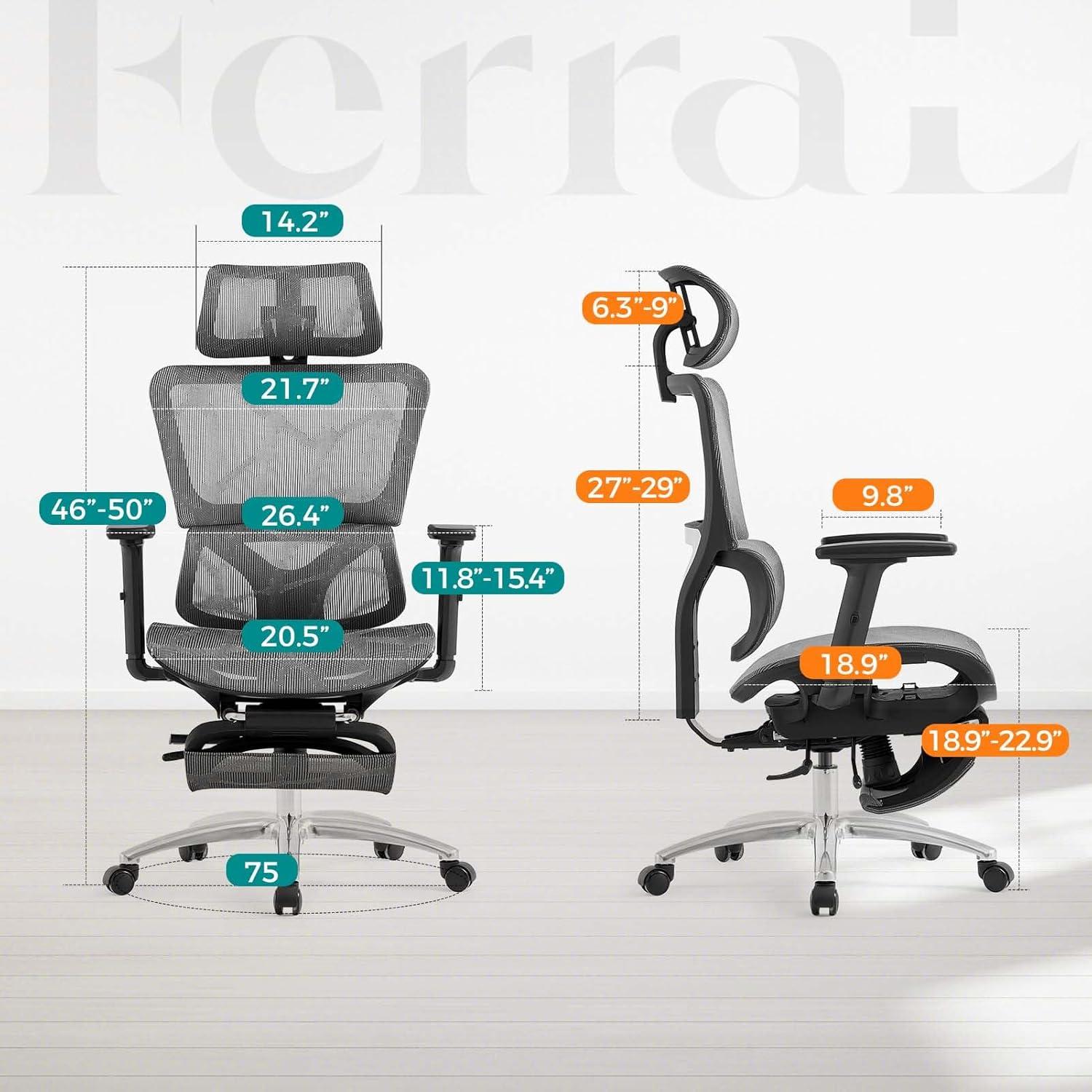 Silla de Oficina Ergonómica Ferral Elite con Soporte Lumbar