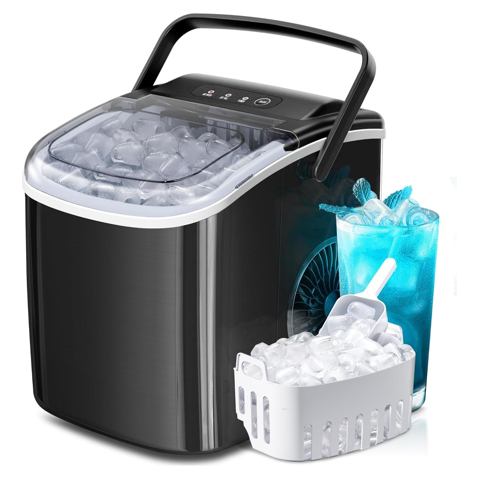 Máquina de Hielo Crzoe Portátil 11.79 kg/24H Autolimpiante
