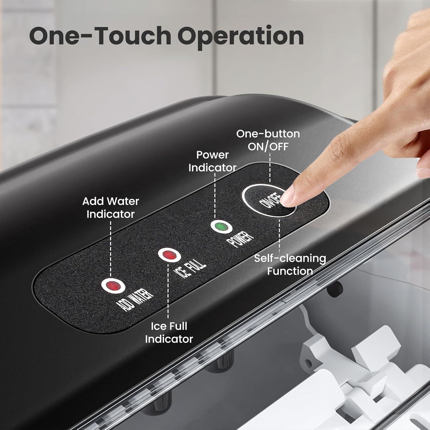 Máquina de Hielo Crzoe Portátil 11.79 kg/24H Autolimpiante