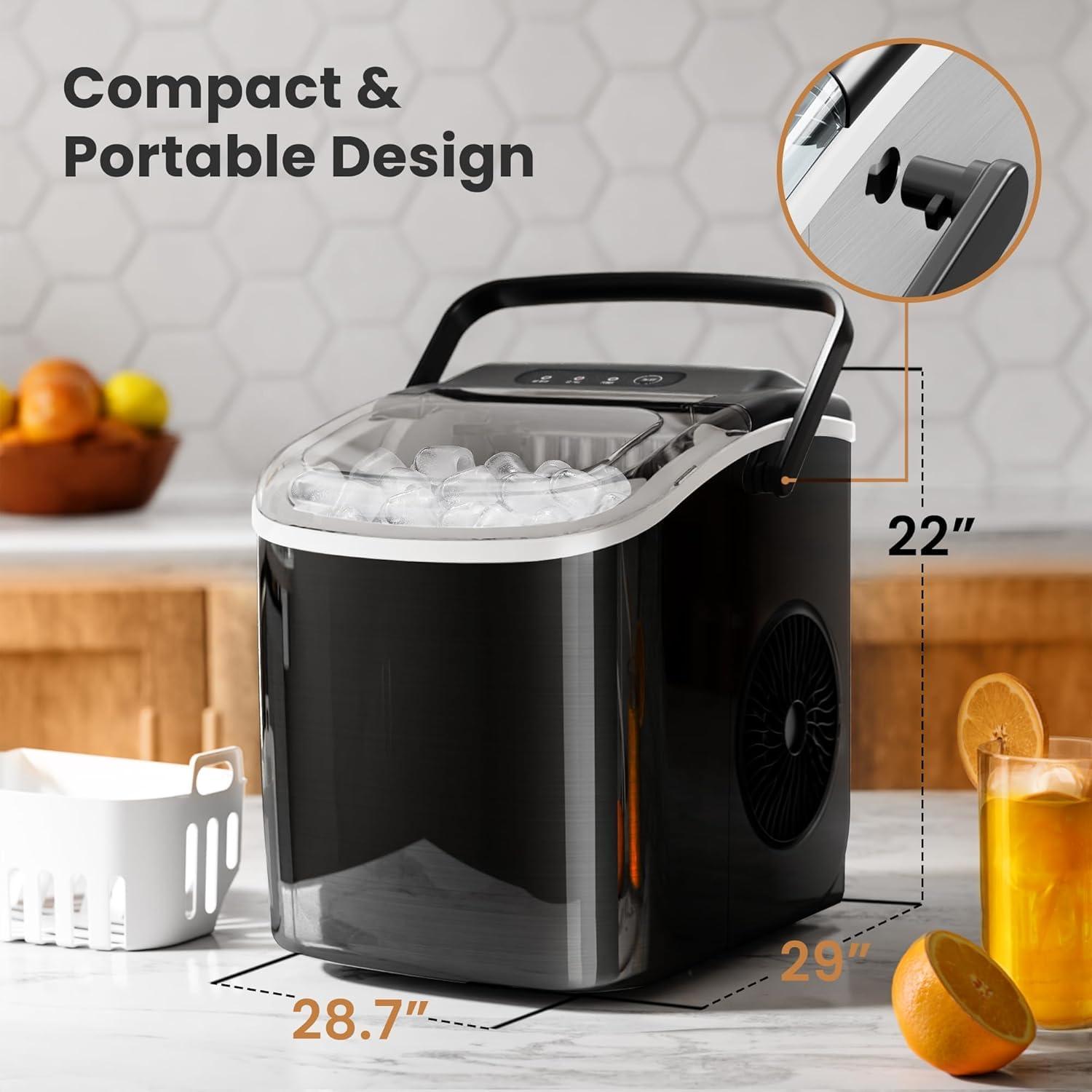 Máquina de Hielo Crzoe Portátil 11.79 kg/24H Autolimpiante