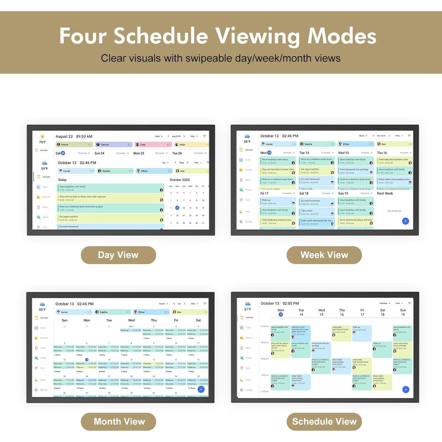 Calendario Digital Inteligente FULLJA 27" Pantalla Táctil HD