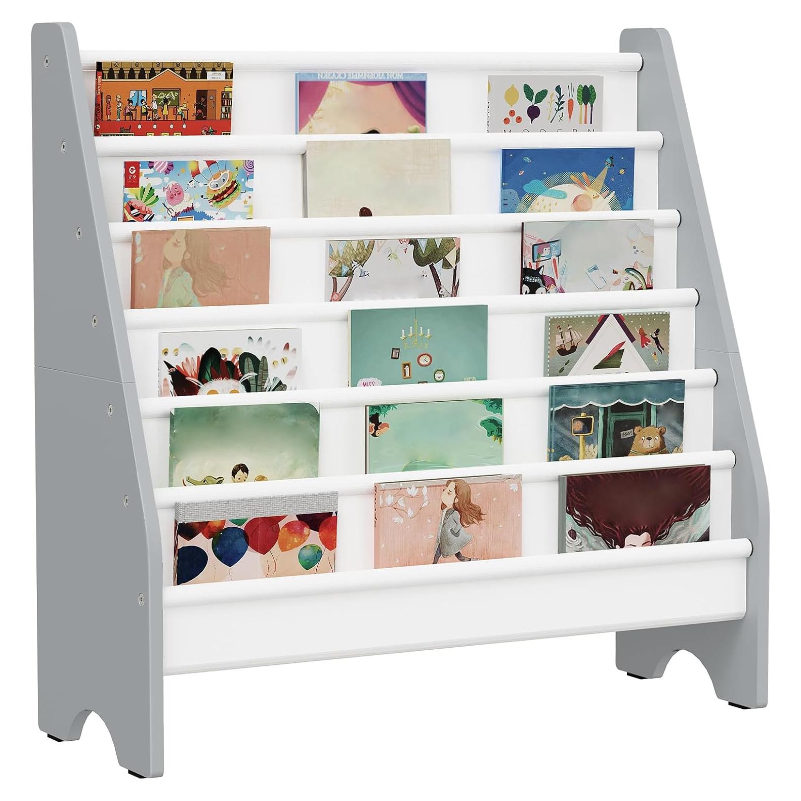 Estantería para Niños CHOEZON 6 Niveles Blanco y Gris