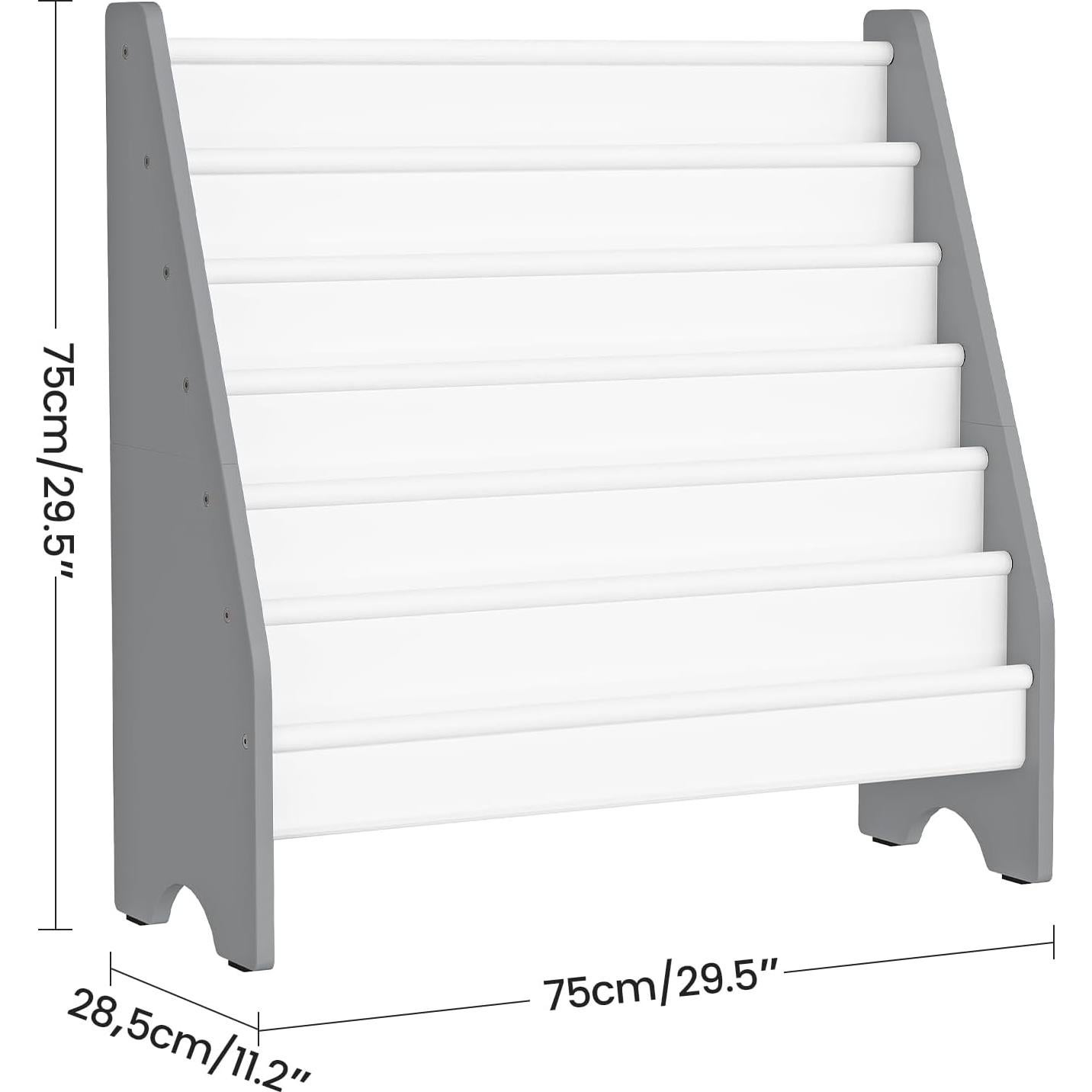 Estantería para Niños CHOEZON 6 Niveles Blanco y Gris