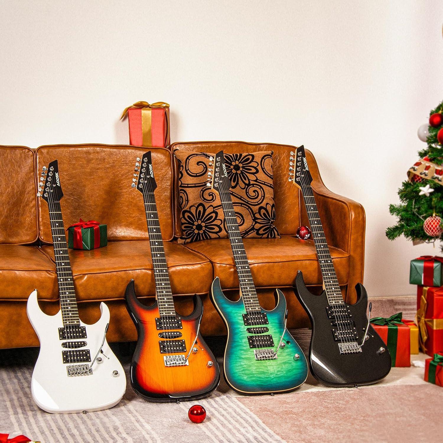 Guitarra Eléctrica AODSK AX70A-BK 39" Completa con Amplificador