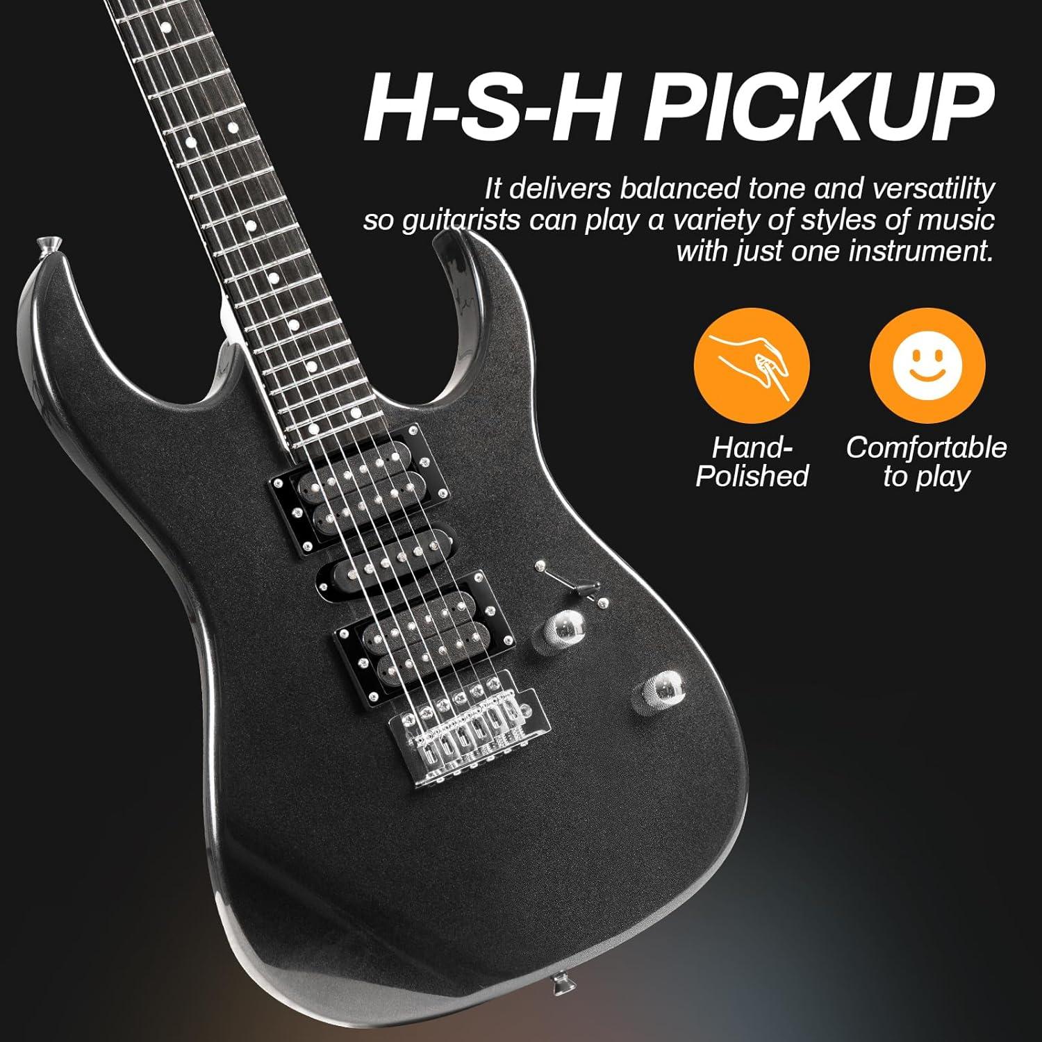 Guitarra Eléctrica AODSK AX70A-BK 39" Completa con Amplificador