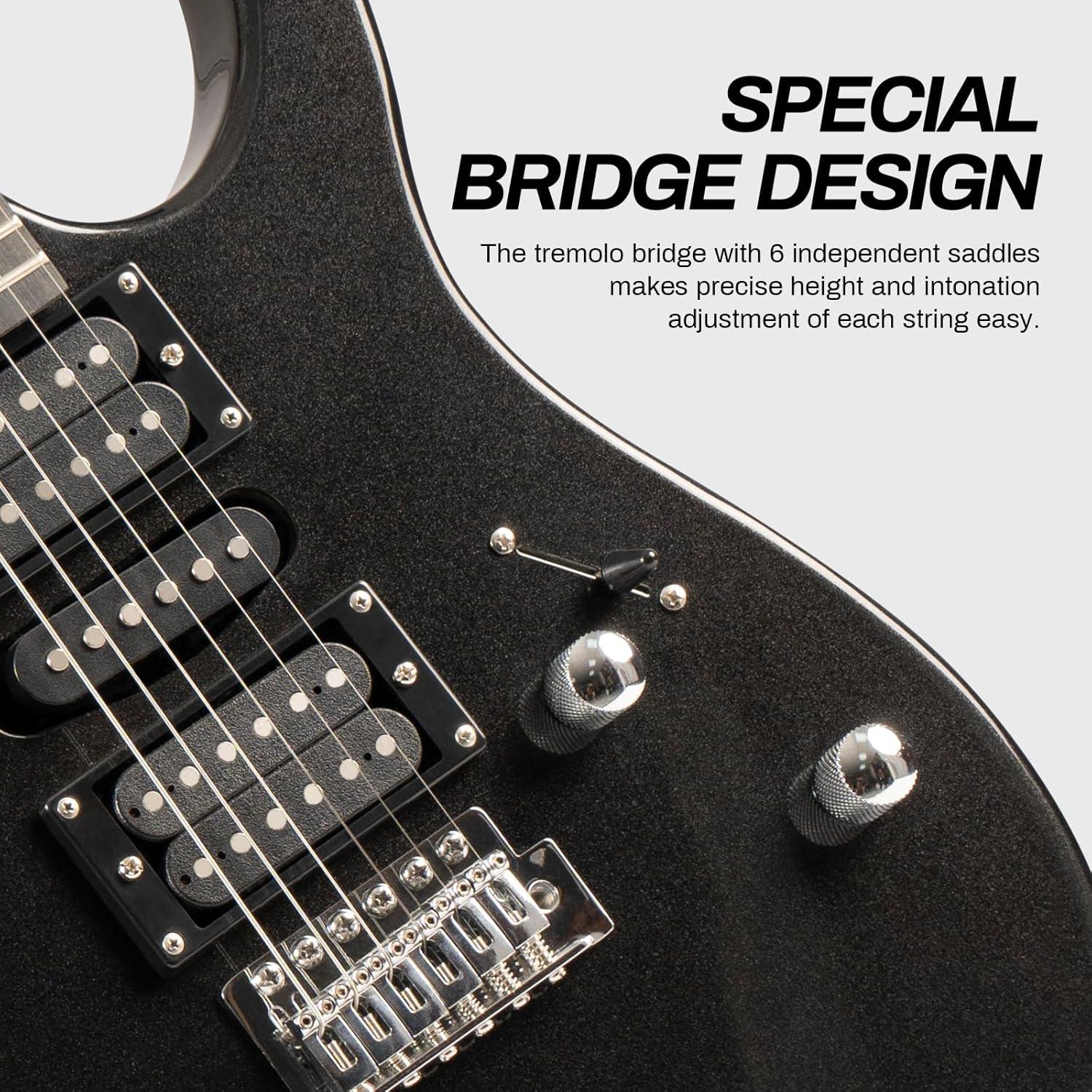 Guitarra Eléctrica AODSK AX70A-BK 39" Completa con Amplificador