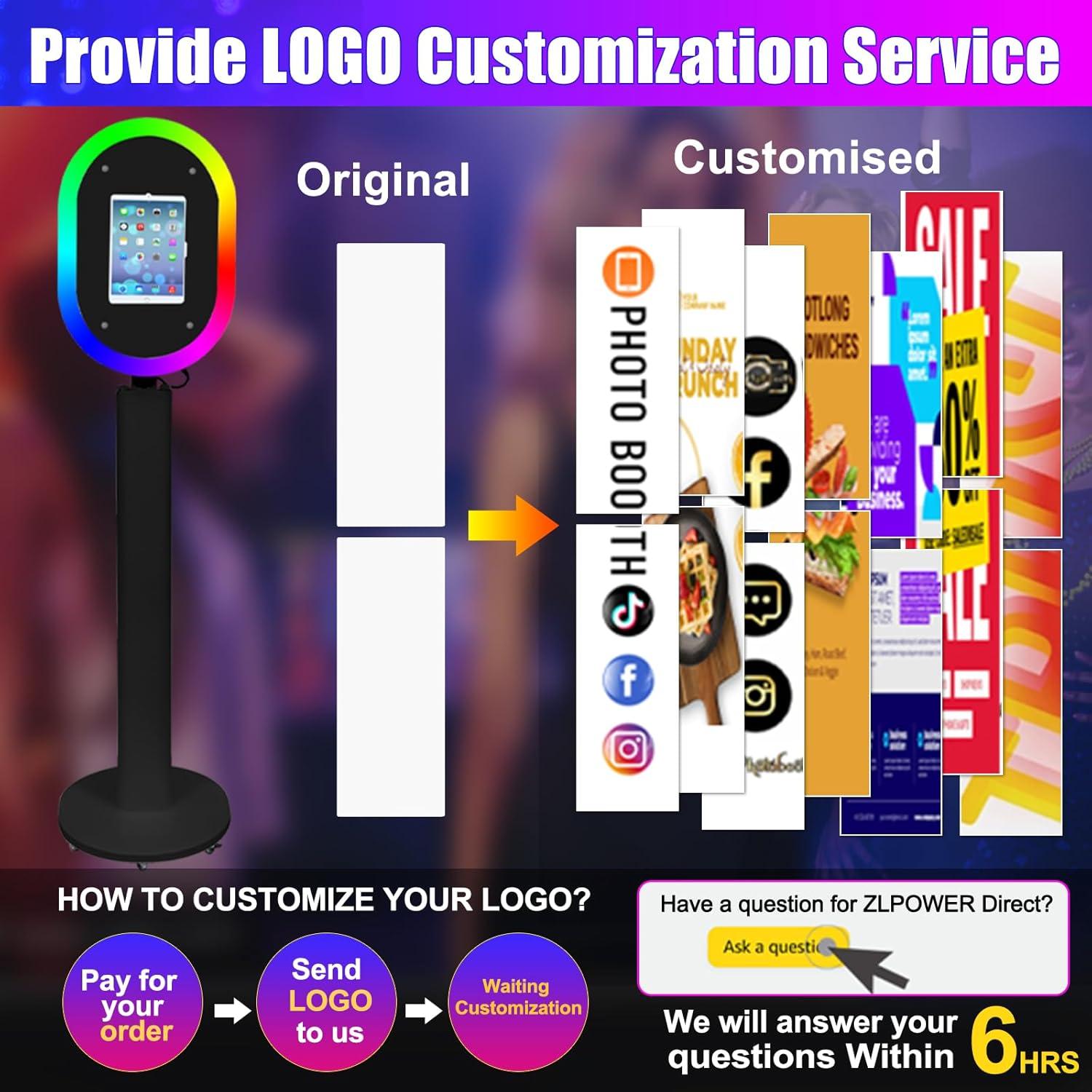 Cabina de Fotos ZLPOWER para iPad 10.2" a 13" con Luz RGB