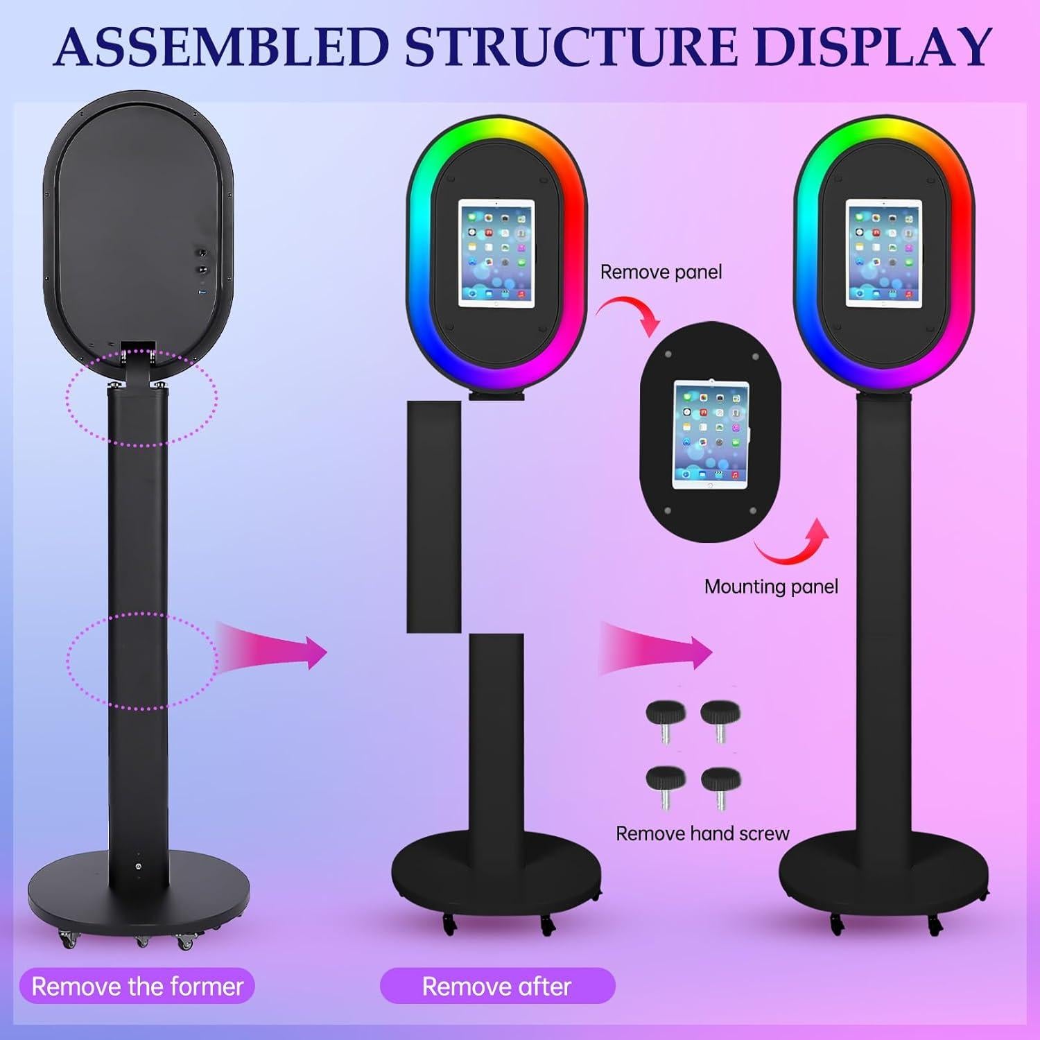 Cabina de Fotos ZLPOWER para iPad 10.2" a 13" con Luz RGB