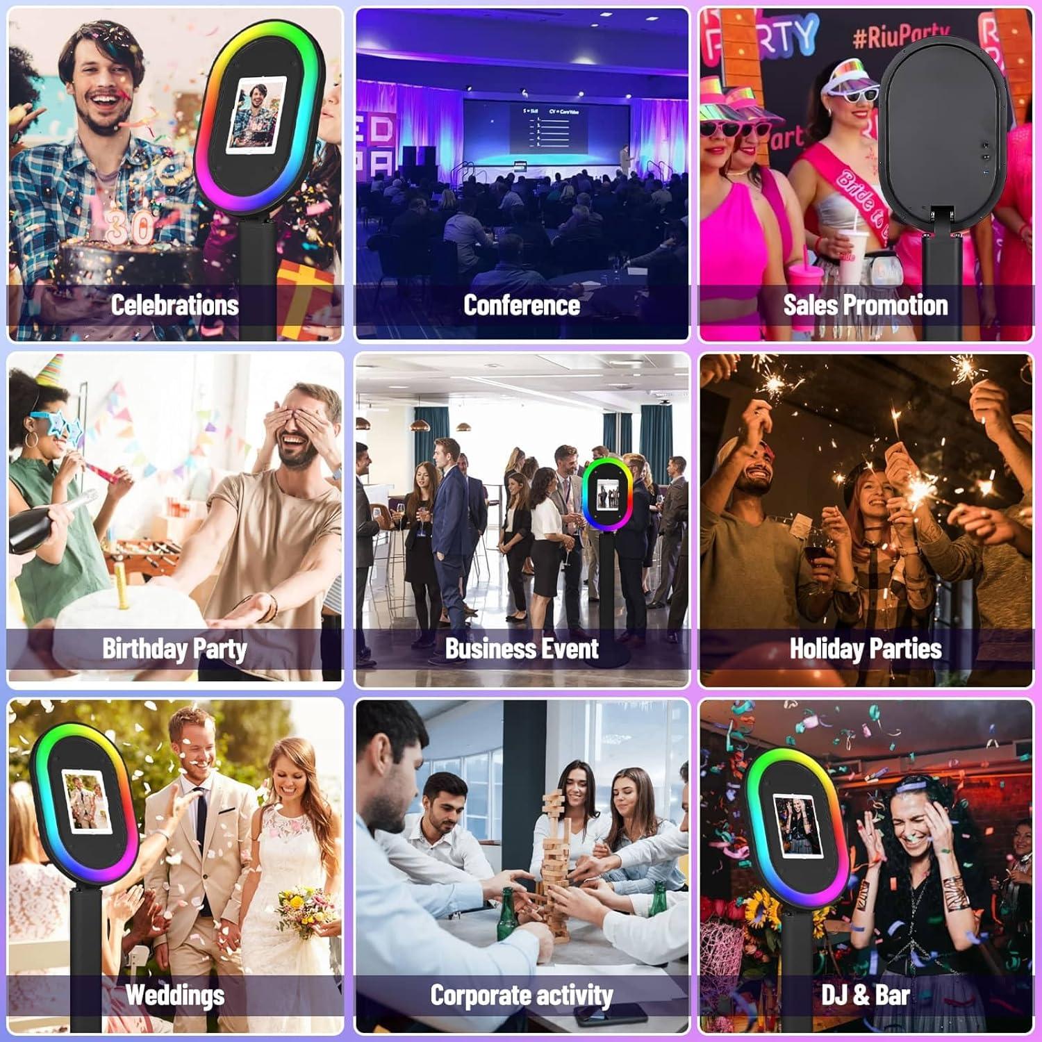 Cabina de Fotos ZLPOWER para iPad 10.2" a 13" con Luz RGB