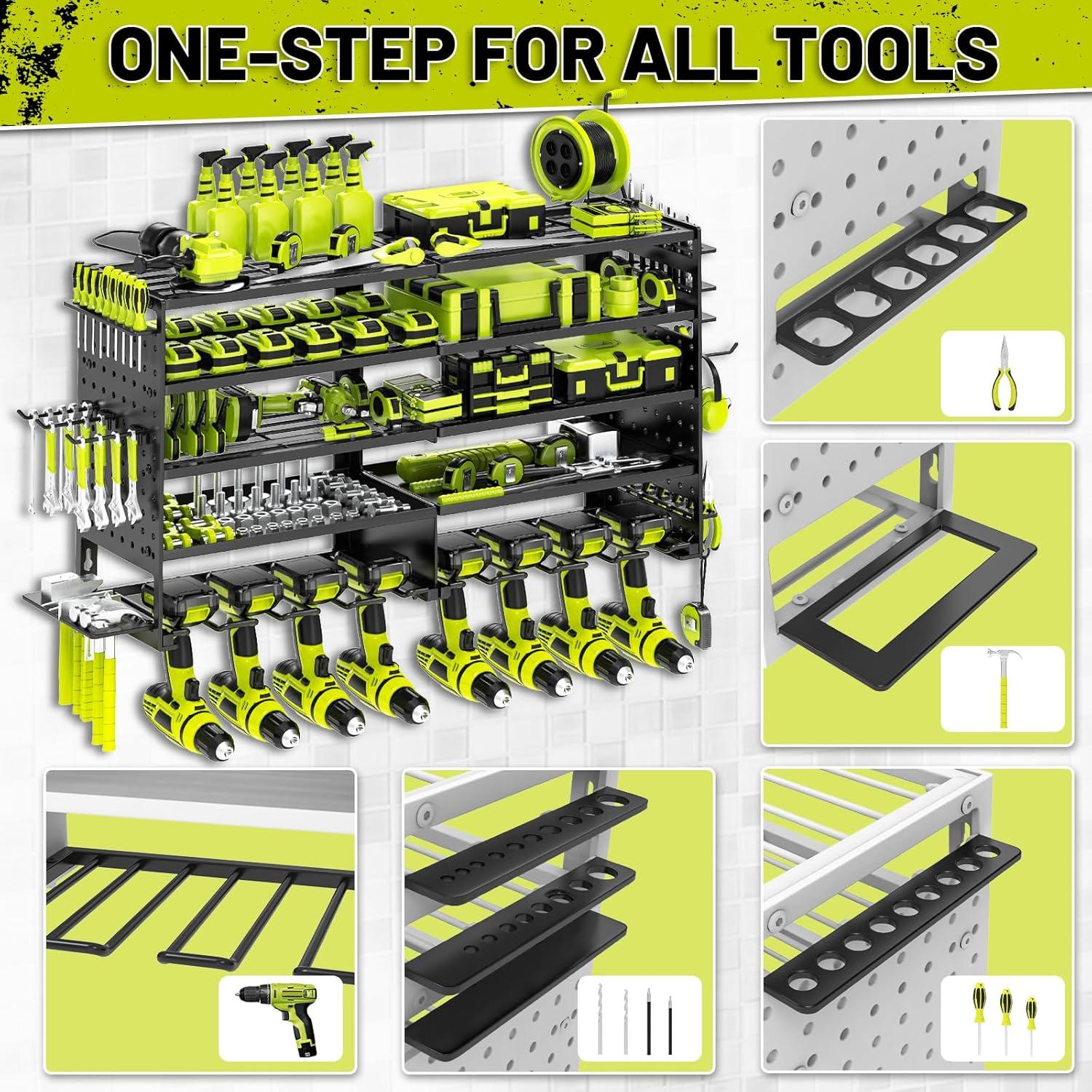 Organizador de Herramientas de Pared DAYSUP 5 Capas Metal Negro