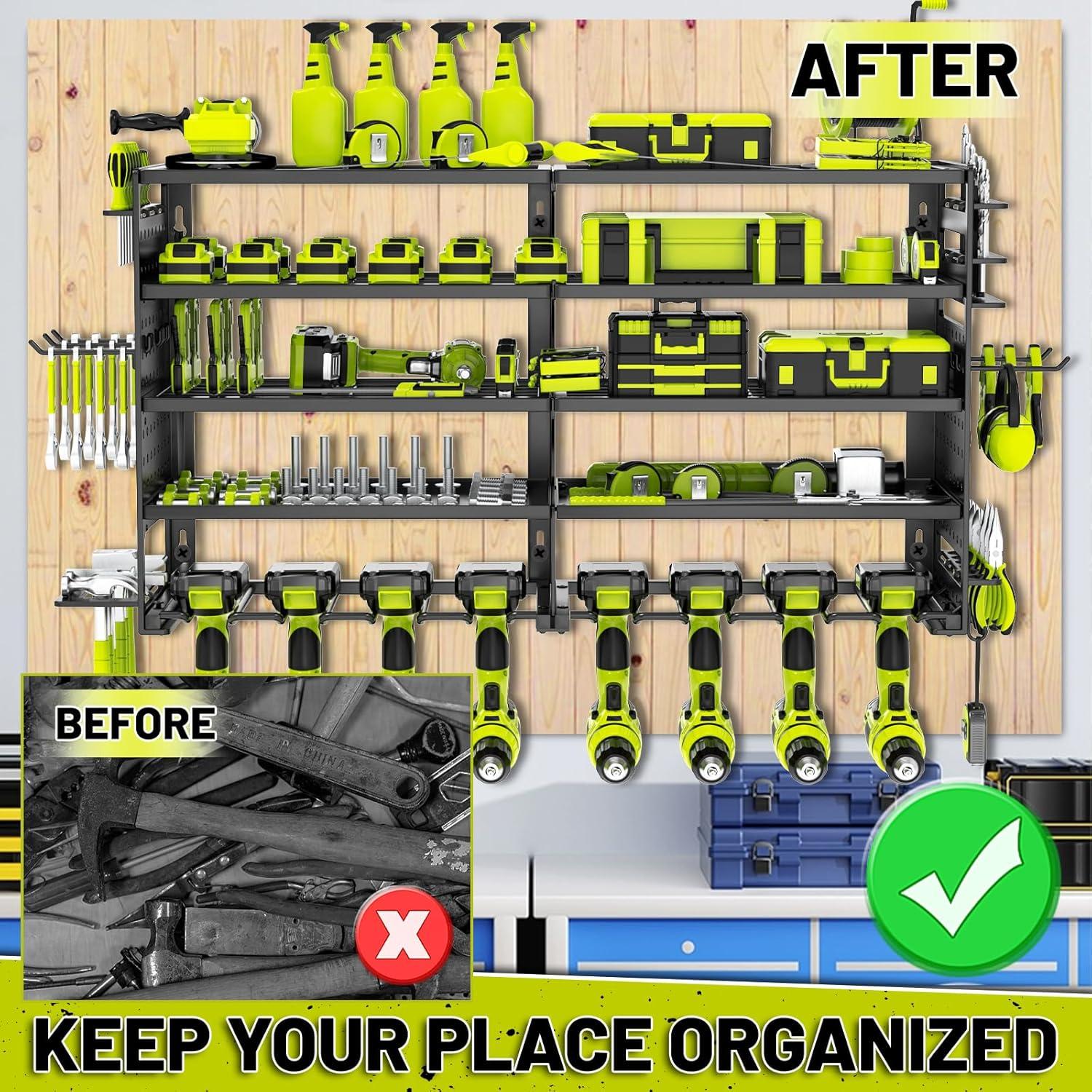 Organizador de Herramientas de Pared DAYSUP 5 Capas Metal Negro